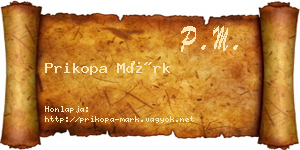 Prikopa Márk névjegykártya